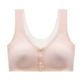 thumbnail image 4 of Fashion SMihono Women Sexy Lace Frongt Button Shaping Cup Adjustable Shoulder Strap Large Size Bra Womens Bra Wireless Bralette Full Coverage Sport Everyday Sports Bra Beige XXL, 4 of 4