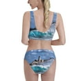 thumbnail image 3 of Qekee Lighthouse in Havana Two Piece Swimsuit for Women, Sporty High Waisted Bathing Suit for Beach, Parties, Surfing - Large, 3 of 8
