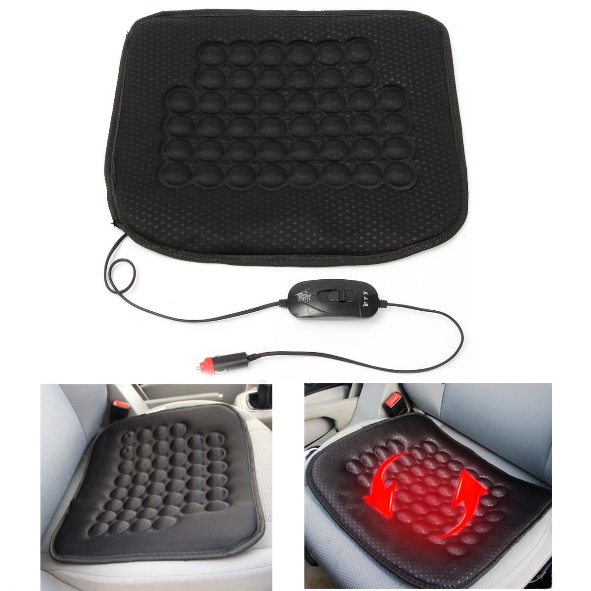 12V 30W Car Front Seat Heated Cushion Hot Cover Warmer Pad for Auto SUV Truck Cold Weather and Winter Driving, Black by