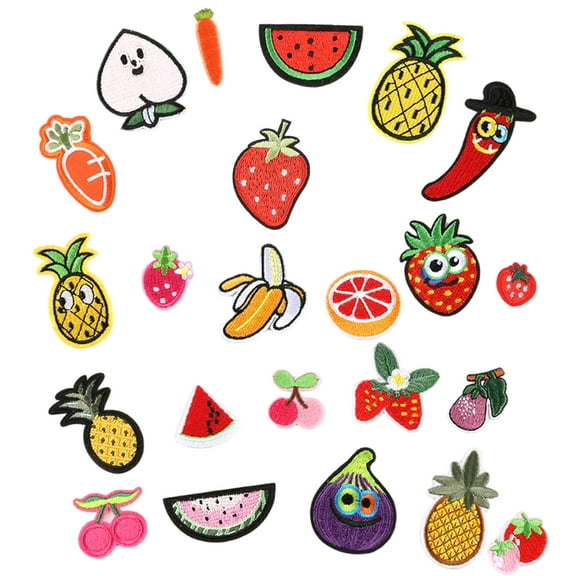 23 Pcs Carrot Sew On/Iron On Patches Fruit Embroidered Patches Repair Patches Sewing Patches for Backpacks Decoration