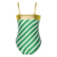 thumbnail image 2 of Alvivi Kids Girls Christmas Dance Jumpsuit Xmas Camisole Striped Gymnastics Leotard Bodysuit Green 10, 2 of 7