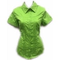 thumbnail image 6 of Womens Stretch Woven Button Down Short Sleeve Shirt, 6 of 7