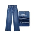 thumbnail image 6 of DOKOTOO Women's Wide Leg Jeans Trendy High Waist Center-Seam Straight Leg Raw Hem Baggy Loose Boyfriend Stretchy Denim Pants, 6 of 8