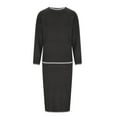 thumbnail image 6 of Women's Two Piece Matching Sweater Sets Knit Long Sleeve Pullover Tops Bodycon Mid Long Skirts Fall Winter Outfits, 6 of 7