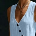 thumbnail image 5 of Gamivast Overalls for Women Pull-On Waist Wide Leg Baggy Overalls Lightweight Sleeveless Holiday Beach Overalls with Pockets Lounge Pants Summer Casual Wear, 5 of 7