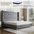 thumbnail image 6 of Merluxy Queen Bed Frame with Button Tufting Headbord,Velvet Upholstered,No Box Spring Needed,Grey, 6 of 8