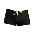 thumbnail image 2 of sunsanly Low Rise High Elasticity 3D Cutting Swimming Trunks Men Solid Color Drawstring Swim Shorts Beachwear, 2 of 8