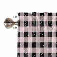 thumbnail image 5 of Merry Christmas Kitchen Curtains and Valances Set, Gnome Pine Leaf Wreath Snow Pink Black Plaid Rod Pocket Window Valance Window Curtain Panels for Living Room Bedroom Laundry, 27.5x24in, 3 Pieces, 5 of 7