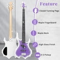 thumbnail image 4 of Ktaxon 44in Electric Bass Guitar with 20W Amp, 4 String Flame Style Bass Guitar Starter Kit, Purple, 4 of 10