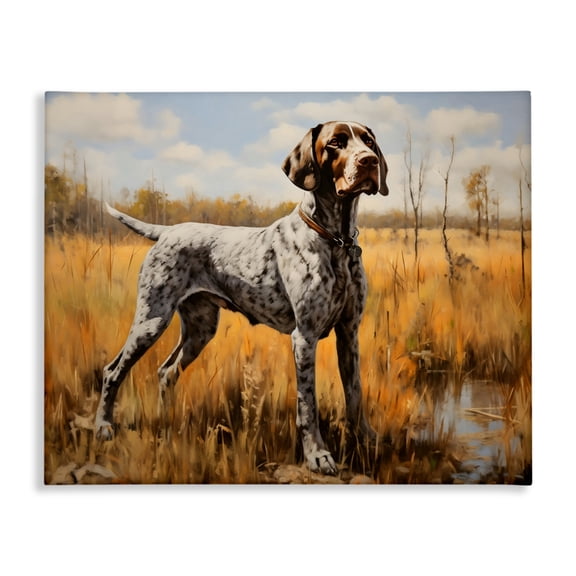 Stupell Industries Rustic Lodge White Spotted Bird Dog Canvas Art, 20 x 16, by Creative Studio