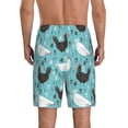 thumbnail image 3 of Naloa Lovely Roosters Men's Short Pajama Pants, Lounge Comfort Shorts with Elasticized Waistband and Side Pockets - Medium, 3 of 9
