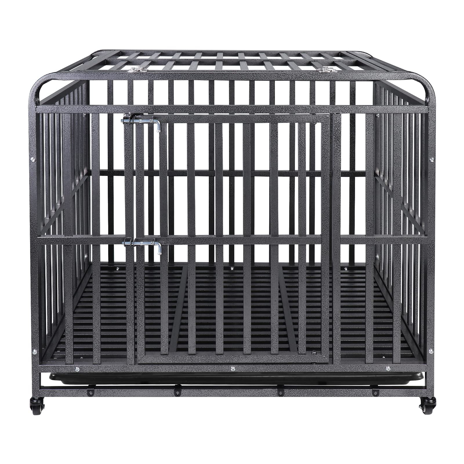 SMONTER Heavy Duty Dog Cage Large Dog Crate Strong Metal Crate and ...