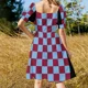 thumbnail image 5 of Vestido sin mangas a cuadros azul y burdeos, vestidos de verano, vestidos de fiesta de noche, elegantes vestidos de fiesta de celebridades de lujo, vestidos de mujer., 5 of 7