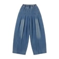 thumbnail image 4 of Womens Wide Leg Pants with Pocke Denim Jeans Slim Straight Pants, 4 of 5