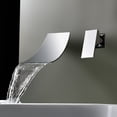 thumbnail image 2 of Grifo de baño moderno montado en la pared, grifo de cascada, mezclador incorporado, grifo mezclador de latón cromado, grifo elegante para lavabo, grifo de lavabo en cascada, agua fría y, 2 of 5
