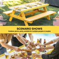 thumbnail image 6 of Bee Truck Table Cloths for 4 Foot Rectangle Tables, Yellow Honey Daisy Floral Patterned Plaid Patio Waterproof Elastic Fitted Tablecloths, Washable Rectangular Table Cover for Camping, 6 of 8