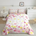thumbnail image 3 of Feelyou Dreamyink Cherry Blossoms Bedding Comforter Set, Pink Flower Floral Twin Comforter Sets, Teens Kids Girls Women Reversible Bedding Set, Luxury Bedroom Decor, 2pcs, 3 of 9