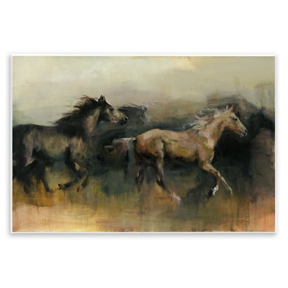 Stupell Industries Roaming The West Horses Animals Painting Unframed Art Print Wall Art, 15 x 10