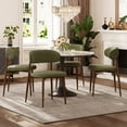 thumbnail image 6 of Dining Chairs Set of 2, LEGAHOME Linen Upholstered Kitchen Chairs with Metal Legs, Modern Dining Room Side Chairs Set with Curved Back for Kitchen Living Room, Green Seat & Walnut Grain Legs, 6 of 8