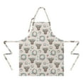 thumbnail image 2 of Beige Highland Cow Flower Wreath Pattern Apron-Garden Aprons for Women with Pockets-Cotton Linen Waterproof Kitchen Cooking Gardening Aprons Adjustable for Kitchen,Cooking,BBQ and Salon 33x27 Inch, 2 of 7