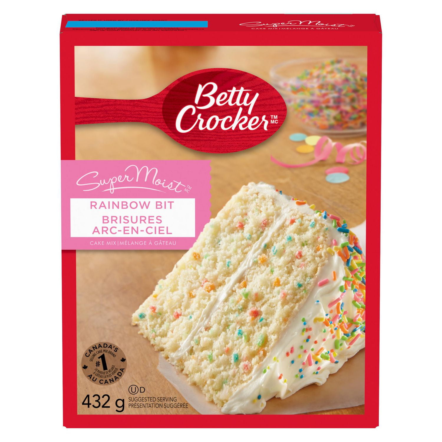 Betty Crocker SuperMoist Rainbow Bit Cake Mix, 432 g, 10 Servings