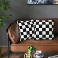 thumbnail image 6 of Black and White Checkerboard Throw Pillow Covers Plaid Soft Square Cushion Pillowcase Set of 2 for Sofa Couch Home Decor 18 X 18 in, 6 of 6