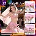 thumbnail image 5 of Belly Dance Hip Scarf Women's Tie Waist Wrap 128 Coin Skirt for Belly Dance Performance Parties Rave Halloween, 5 of 7