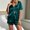 Green, variant on IUYRTFE Women's Satin Pajama Set V-Neck Short Sleeve Button Down Top and Shorts 2 Piece Sleepwear