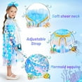 thumbnail image 3 of MUSICOZY Girls Princess Dress Up Toys,Baby Princess Dress Up Clothes Rainbow Mermaid Cape Kit 9 Pcs Gift Set for Little Girls 3 4 5 6 7 8 Years,kids Costume Set Props fot Halloween Christmas,Blue, 3 of 6