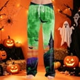 thumbnail image 2 of Domzest Halloween Pajama Pants Women Halloween Graphic Wide Leg Pajama Bottoms Drawstring Elastic Waisted Cute Pj Bottoms Yellow XXL, 2 of 6