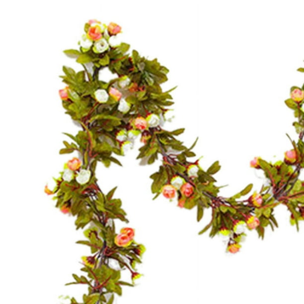 Vid de flores de plástico, guirnalda de follaje de rosas artificiales, decoración de techo suspendido, vid de flores artificiales, máxima comodidad Jadeshay A
