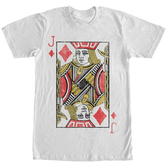 Men's Lost Gods Jack of Diamonds  Graphic Tee White 2X Large