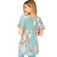 thumbnail image 2 of White Birch Womens Floral Print Short Sleeve Knit Top (Sage, Small), 2 of 5
