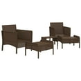 thumbnail image 2 of vidaXL 5 Piece Garden Lounge Set with Cushions Brown Poly Rattan, 2 of 5