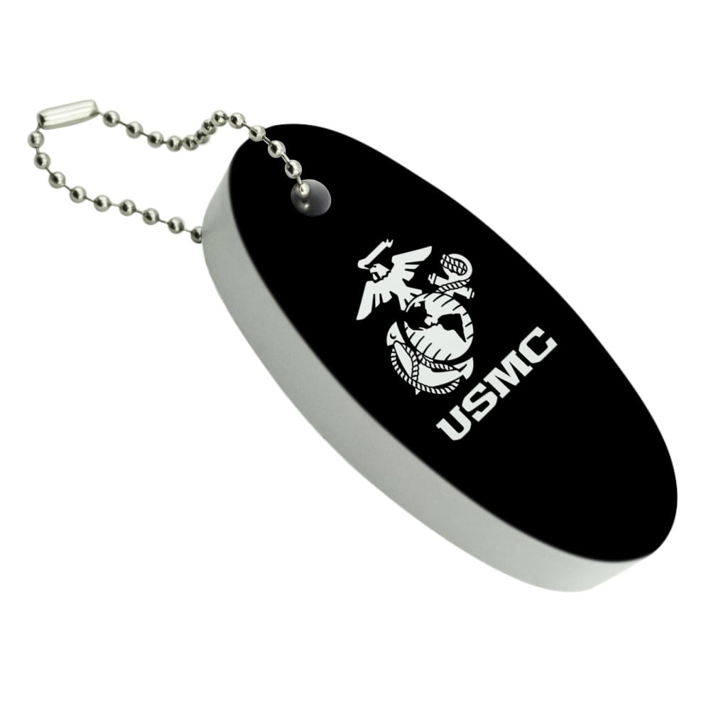 Marine Corps USMC Text White Logo on Black Officially Licensed Floating ...