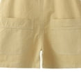 thumbnail image 2 of Girls Kids Short Overalls, Cotton Yellow, Adjustable Suspenders Shorts for 12M-4T,Size 0-1T, 2 of 5