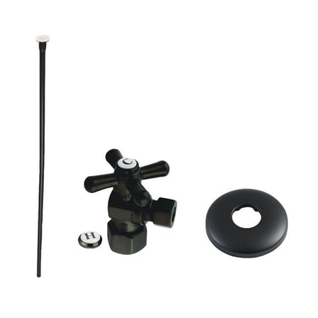 Trimscape 0.5 in. IPS x 0.37 in. Compression Outlet Trimscape Toilet Supply Kit, Matte Black