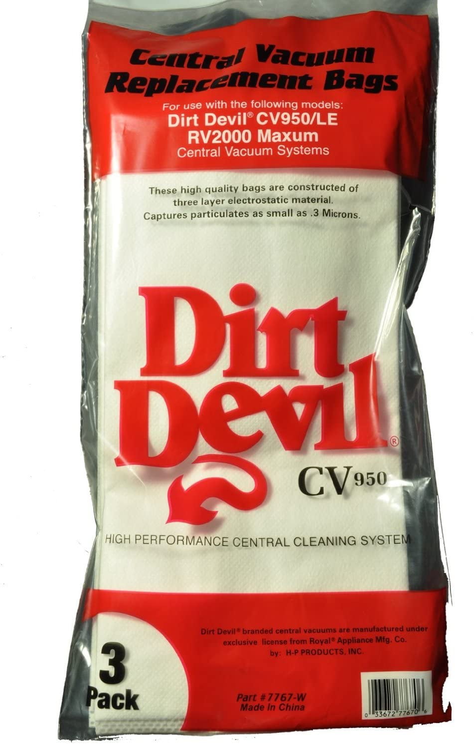 Dirt Devil CV950, CV950LE, RV2000 Maxum Central Vac Bags Walmart Canada