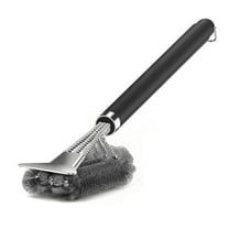Grill Brush and Scraper, Heavy-Duty BBQ Grill Cleaner with Stainless Steel Bristles, 3-in-1 Wire Brush for Gas, Charcoal, and Smoker Grates