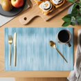 thumbnail image 2 of Placemats Set of 4, Teal Blue Woven Placemat, Linen Place Mats for Kitchen/Dining Tables, Modern Abstract Art Ombre Striped Washable Table Mats for Party, 2 of 8