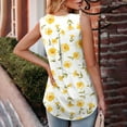 thumbnail image 4 of Njoeus Womens Tank Tops Summer T Shirts Floral / Printed Pleated Sleeveless Tunic Blouse Shirt Casual Loose Flare Tank Top S-XXL, 4 of 7