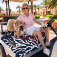 thumbnail image 3 of Golf Cart Seat Covers for 2 Seater,Red White Coral Microfiber Cart Seat Towel Blanket,Summer Ocean Nautical Coastal Navy Blue Absorbent NonSlip Bench Seats Protector for Golf Course 51"x31", 3 of 9