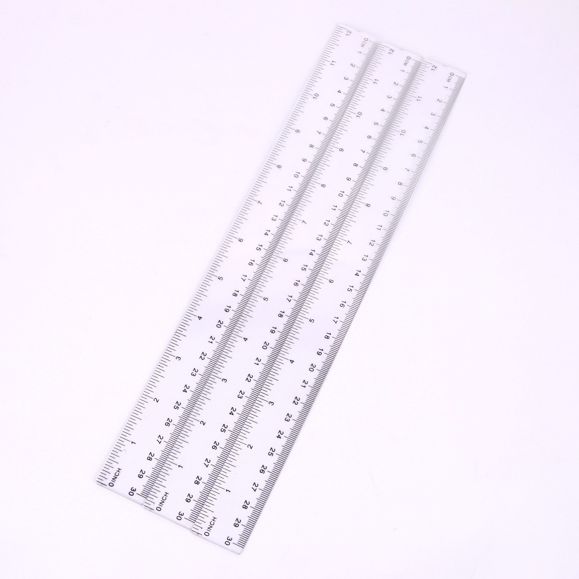 4" Ruler 0-180* Protractor Clear.Set of 12 Plastic "School Smart" 