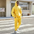 thumbnail image 5 of Fgvctg Sweat Set for Men 2 Piece Fall Sweatsuits Casual Jogger Sweatpant Plus Size Fleece Tracksuit Oversized Sweatshirts Lounge Hoodies with Pockets Yellow M, 5 of 9