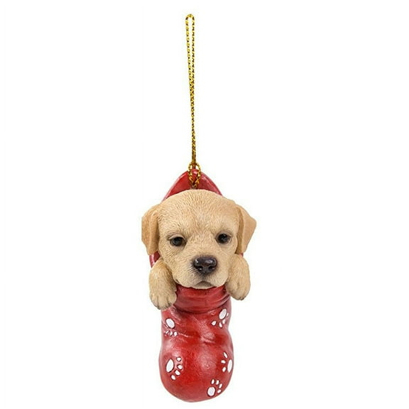 Labrador Retriever In Holiday Sock Decorative Holiday Festive Christmas Hanging Ornament
