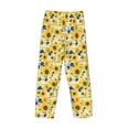 thumbnail image 3 of Lsque Navy Blue Leaf Sunflower Print Men's Pajama Pants, Lounge Pant - Comfortable Home Wear,Elastic Waistband, Stylish Design-Small, 3 of 9