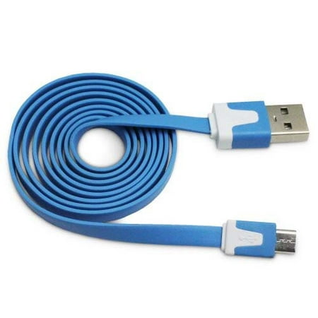 Importer520 Blue 1.8m 6 Ft (Extra Long) Micro USB Data Sync Charger Cable forLG Optimus Logic L35g / Dynamic L38c(Net 10,