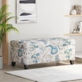 thumbnail image 2 of BOFANG Luxury Floral Ottoman with Soft-Close Lid, Extra Long Storage Bench & Footrest for Living Room, 2 of 10