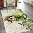 thumbnail image 2 of Area Rugs 2.7'x5', Spring Floral Carpet for Living Room Bedroom Dining Room, Birds Cabin Daisy Watercolor Botanical Throw Kitchen Rugs Non Slip Washable Rectangle Indoor Outdoor Rugs, 2 of 8