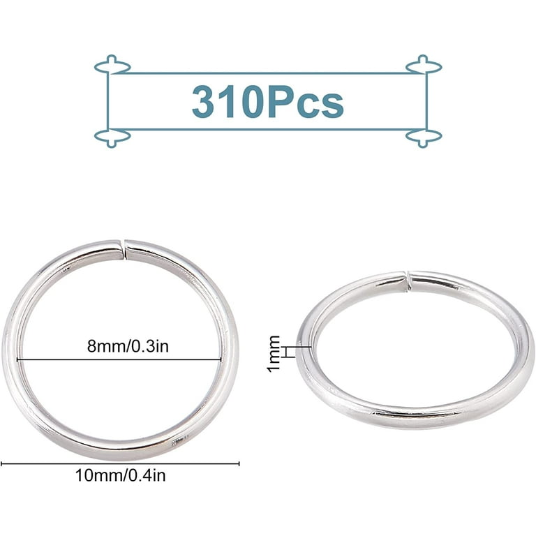 QSAAB Easy Open Jump Rings for Jewelry Making 1700 Pcs 4mm to 10mm Storage Box with 12 Separate Compartments for Each size, Silver Jump Rings for